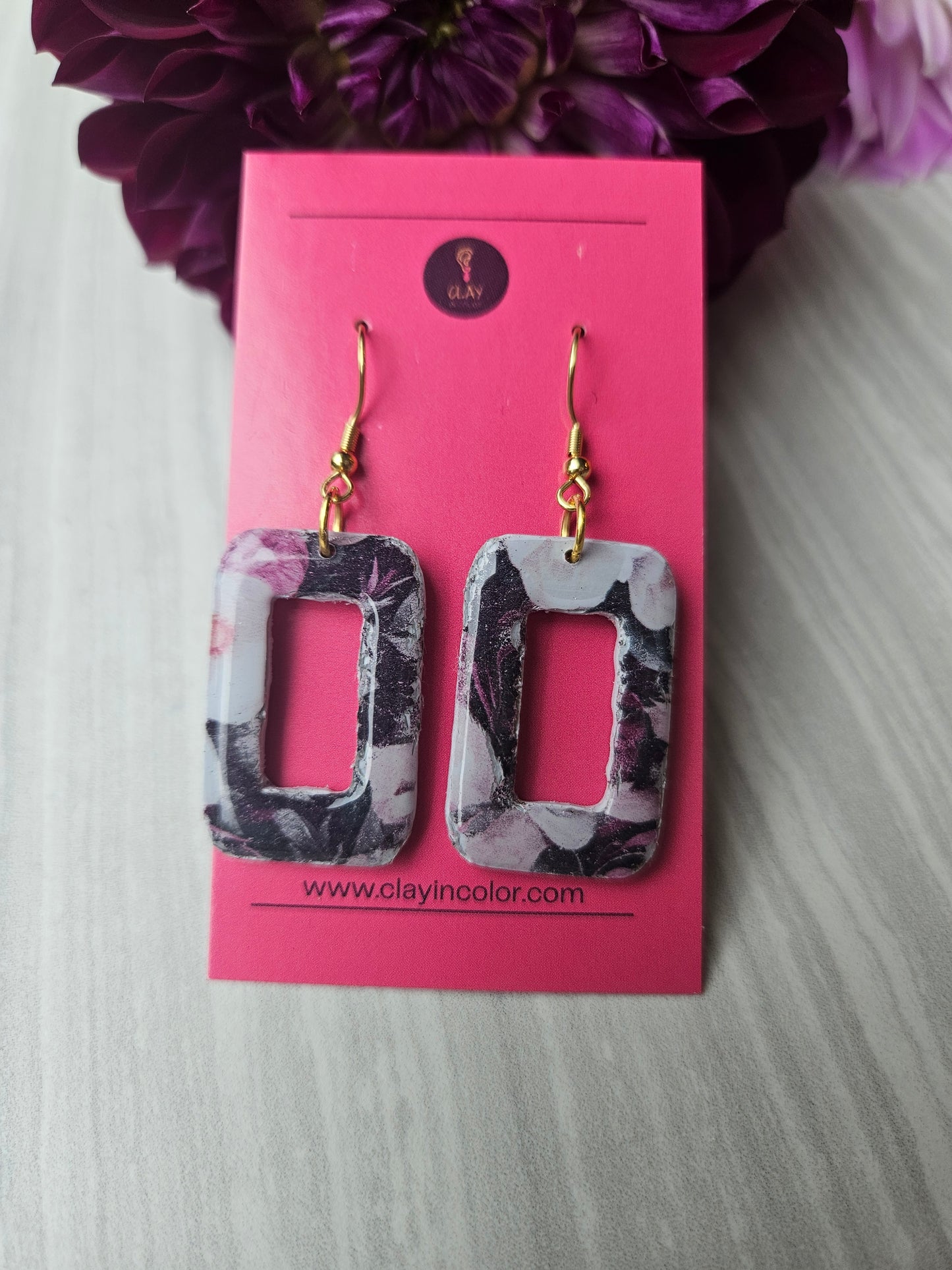 Floral Rectangle Dangles