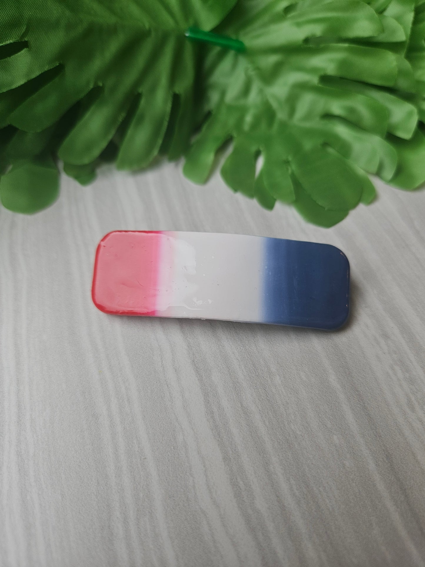 Red, White, and Blue Ombre Barrette- Large