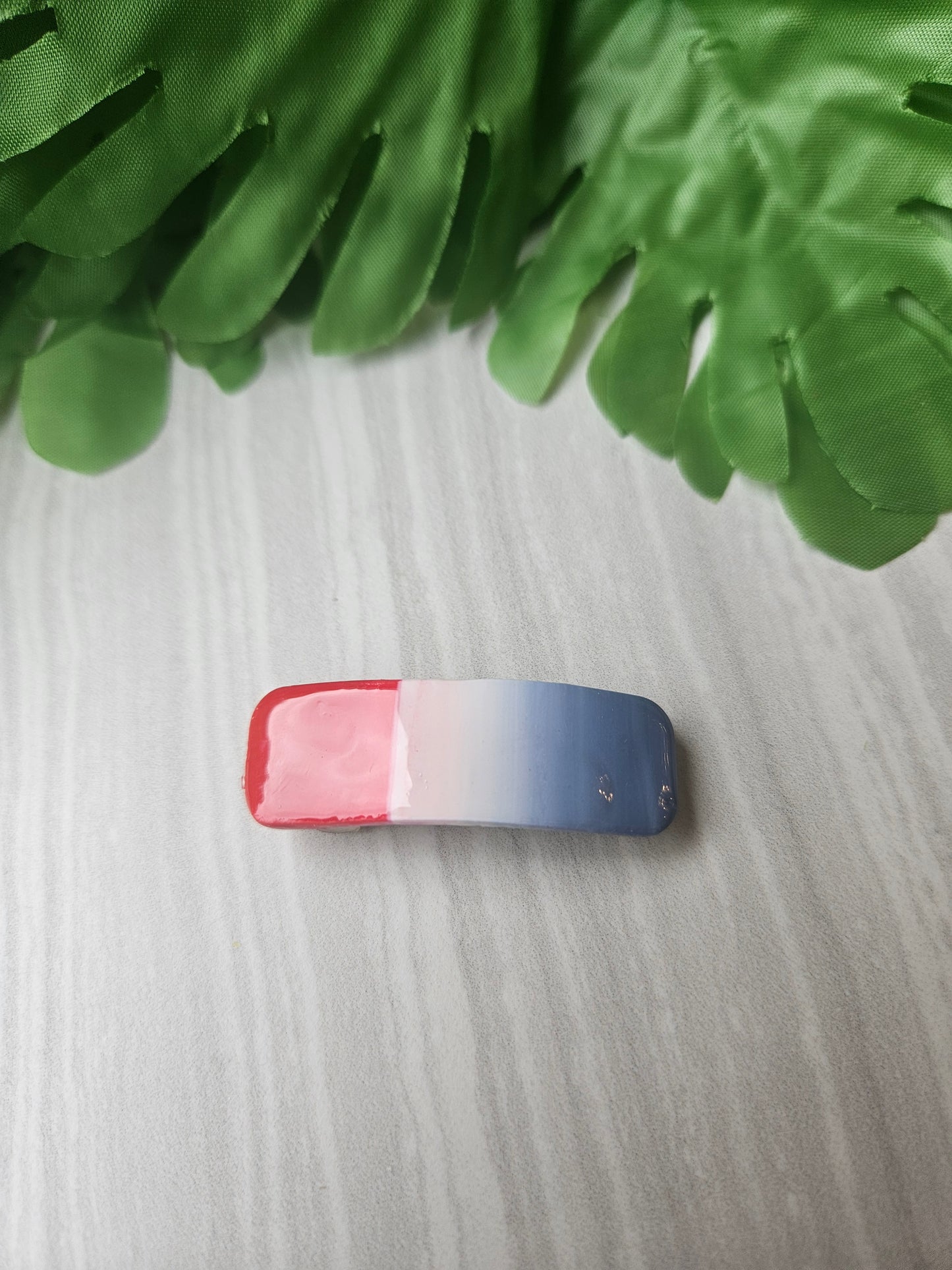 Red, White, and Blue Ombre Barrette- Small