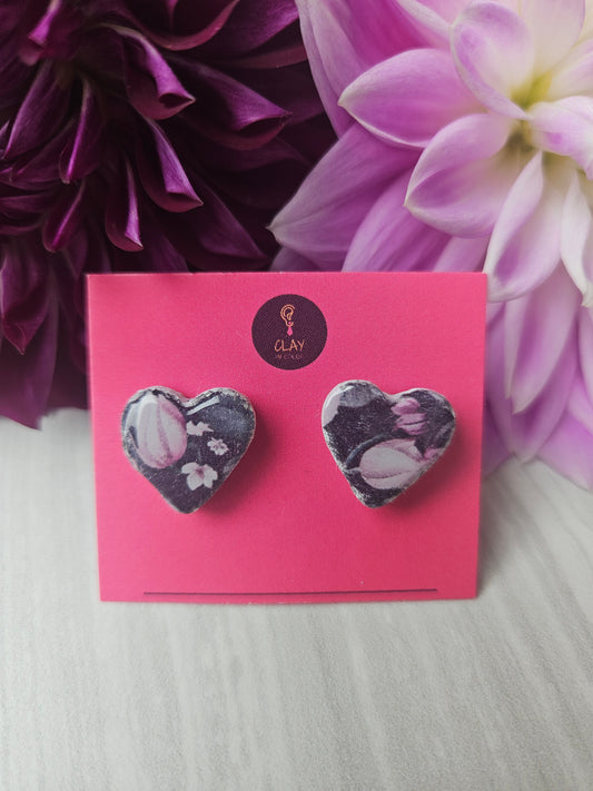 Floral Heart Studs