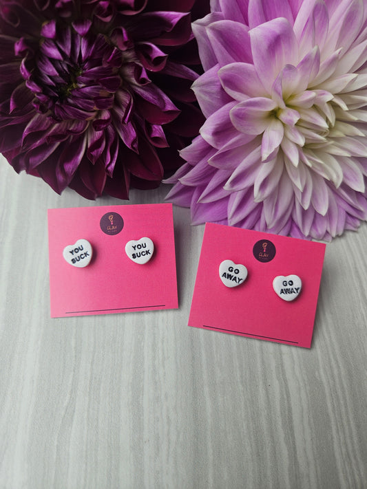 Conversation Heart Studs