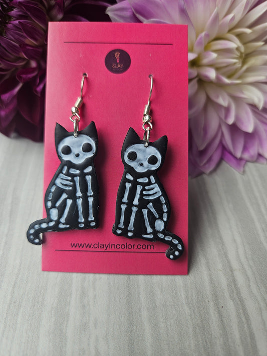 Skeleton Cat Dangles