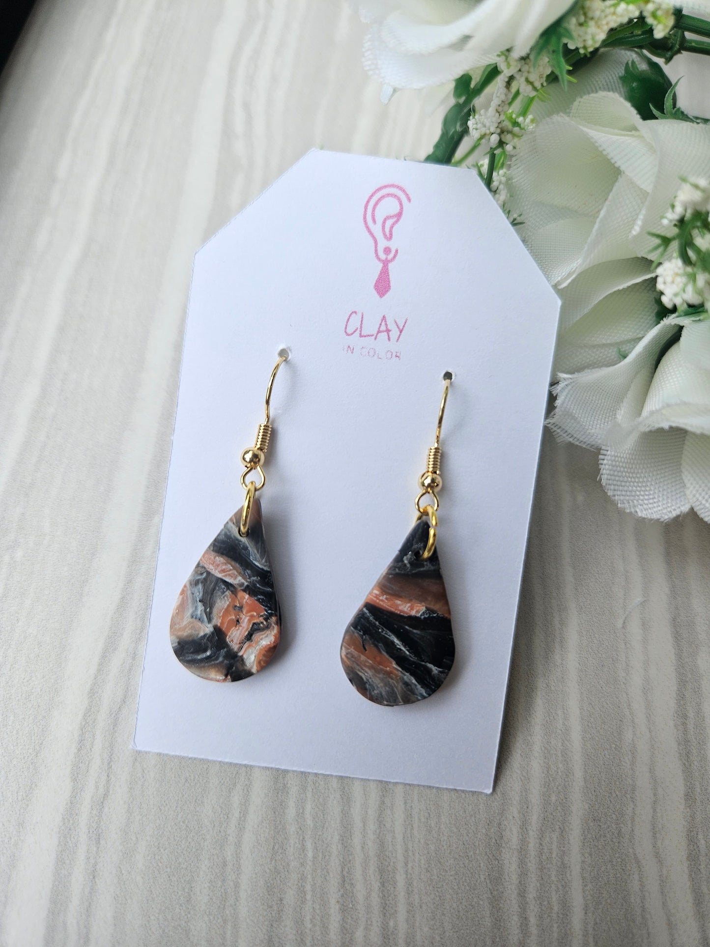 Marble Teardrop Dangles