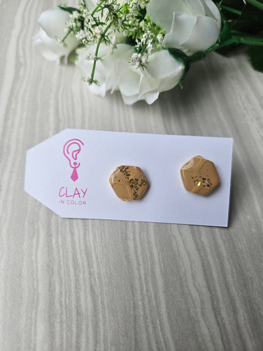 Honey Hexagon Studs