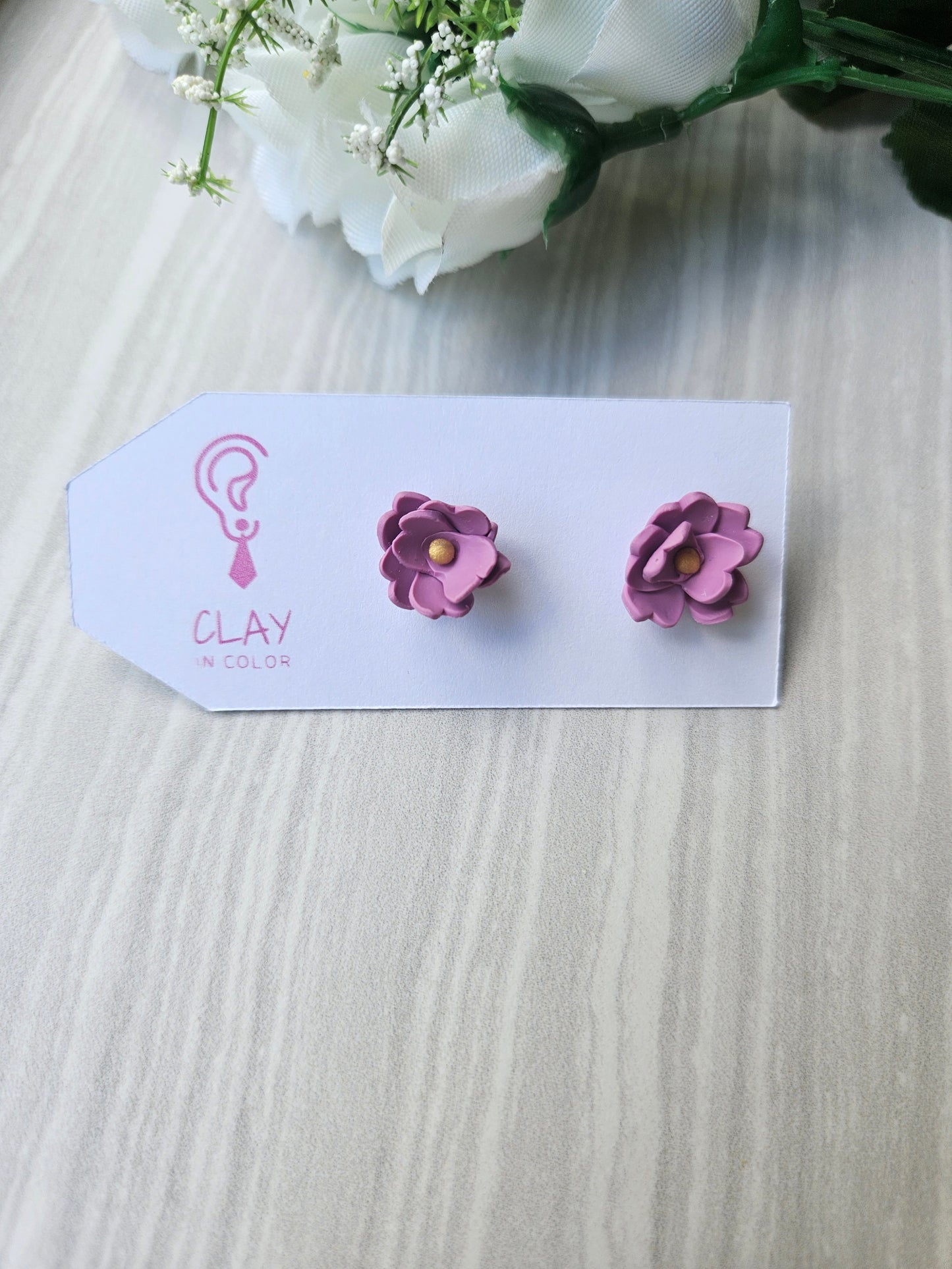 Sculpted Flower Stud