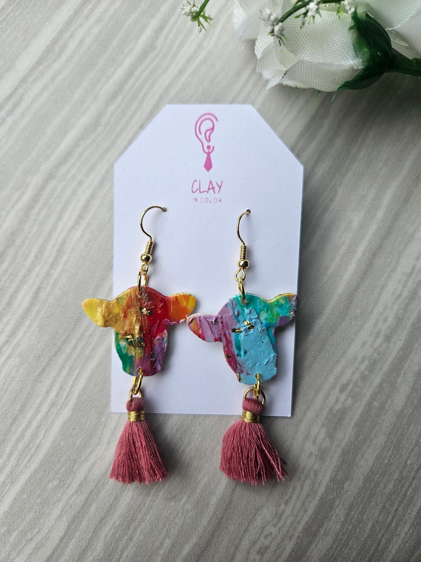 Tassel Cow Dangles